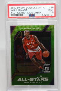 2018 Optic-Lime Green, Kobe Bryant #26,109/175, PSA 9: 2017 Panini Donruss Optic - Lime Green, Kobe Bryant, Card #26, 109/175; PSA 9 (MT)