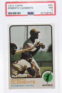 1973 Topps , Roberto Clemente #50, PSA 7: 1973 Topps , Roberto Clemente, Card #50, PSA 7 (NM)