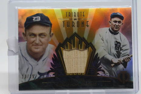 2013 Topps Tribute, Ty Cobb, Game Bat, 10/15,: 2013 Topps Tribute, Ty Cobb, Game Used Bat Patch, 10/15, Card #THRONE-TC