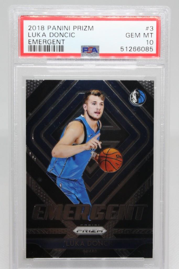 2018-19 Panini Prizm Emergent, Luka Doncic #3, (R), PSA (1 of 2)
