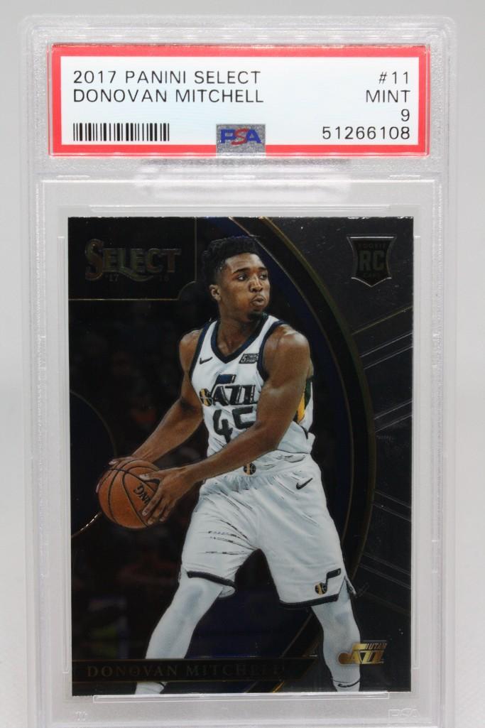 2017-18 Panini Select, Donovan Mitchell #11, PSA 9 (1 of 2)