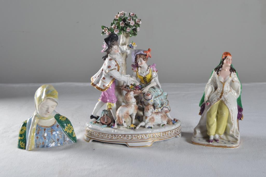 Three 19c. porcelain Staffordshire figures (1 of 6)