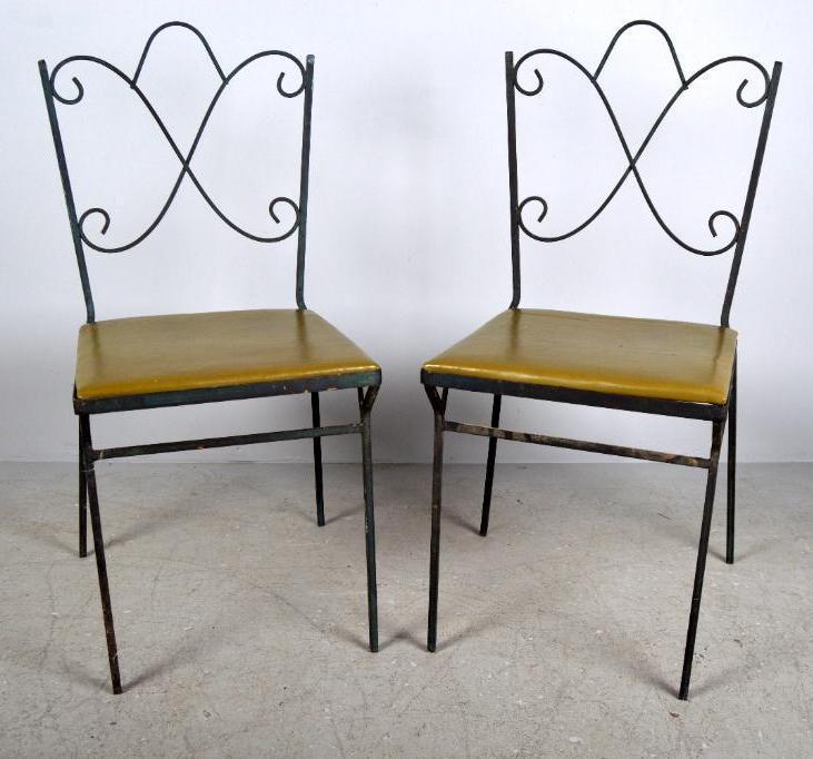 Pair of Wrought Iron Side Chairs (1 of 7)
