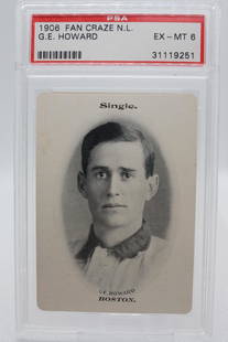 1906 Fan Craze National League, G. E. Howard, PSA 6: 1906 Fan Craze National League, G. E. Howard, PSA 6 (EX-MT)