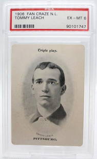 1906 Fan Craze National League, Tommy Leach, PSA 6: 1906 Fan Craze National League, Tommy Leach, PSA 6 (EX-MT)