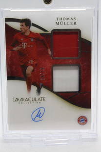 2020 Immaculate Collection, Thomas Muller #DU-TM, (PA): 2020 Panini Immaculate Collection, Thomas Muller, Card #DU-TM, 19/25; Patch, Autograph