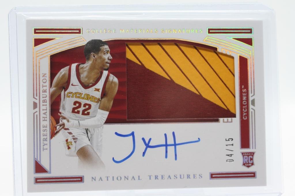 2020 National Treasures, Tyrese Halliburton #21, 4/15, (1 of 2)