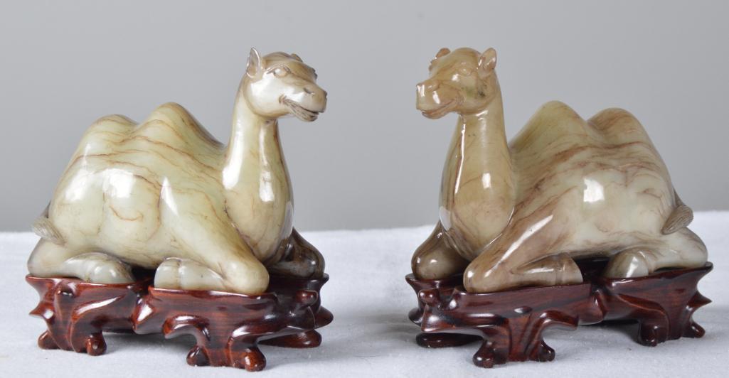 Pair of Carved Jade Camels (1 of 4)