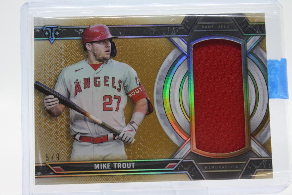2021 Topps Triple Threads, Mike Trout #SJR-MTR, 5/9 (P) (1 of 2)