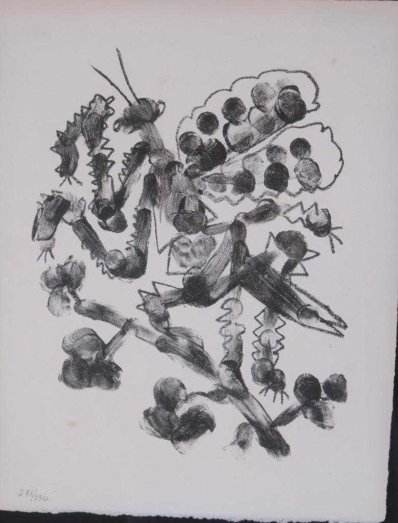 After Pablo Picasso (Spanish, 1881-1973): De Memoire D'Homme VI, 1950, , 271/330 Lithograph editioned lower left Image: 12.5 x 9.5 in.; Frame: 28 x 25 in. Glazed in carved gilt wood frame Condition: No apparent flaws. Property of Anthony 