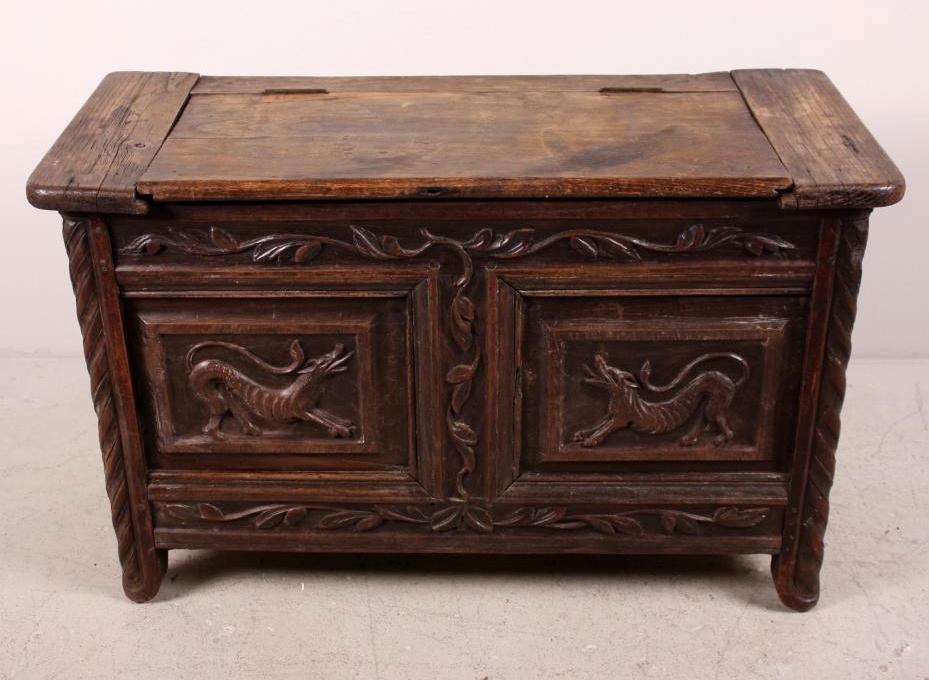 Continental Baroque Diminutive Oak Coffer (1 of 11)