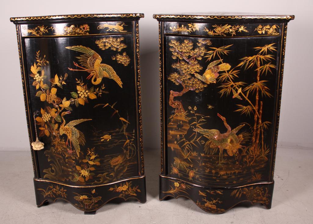 Pair of Chinoiserie Corner Cabinets (1 of 17)