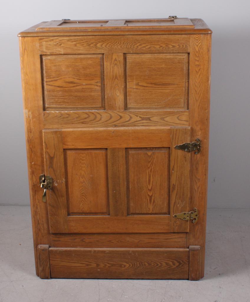 Oak Ice Chest Refrigerator Cabinet (1 of 11)
