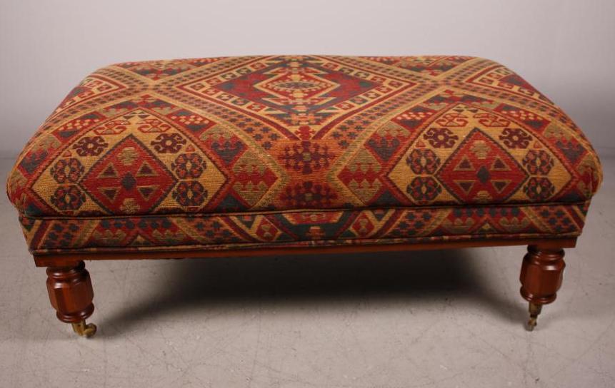 Tapestry Fabric Ottoman (1 of 6)