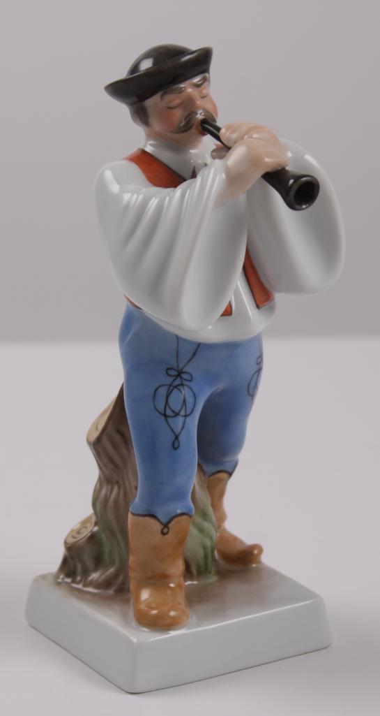 Herend Hungarian Wedding Figurine - Flute Player (1 of 6)
