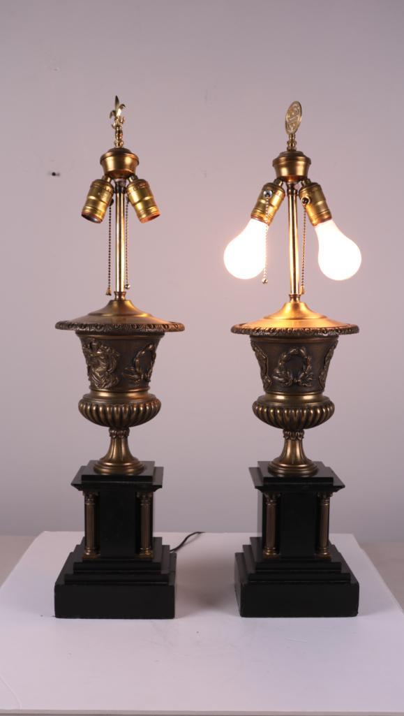 Pair of Brass Urn Lamps (1 of 8)