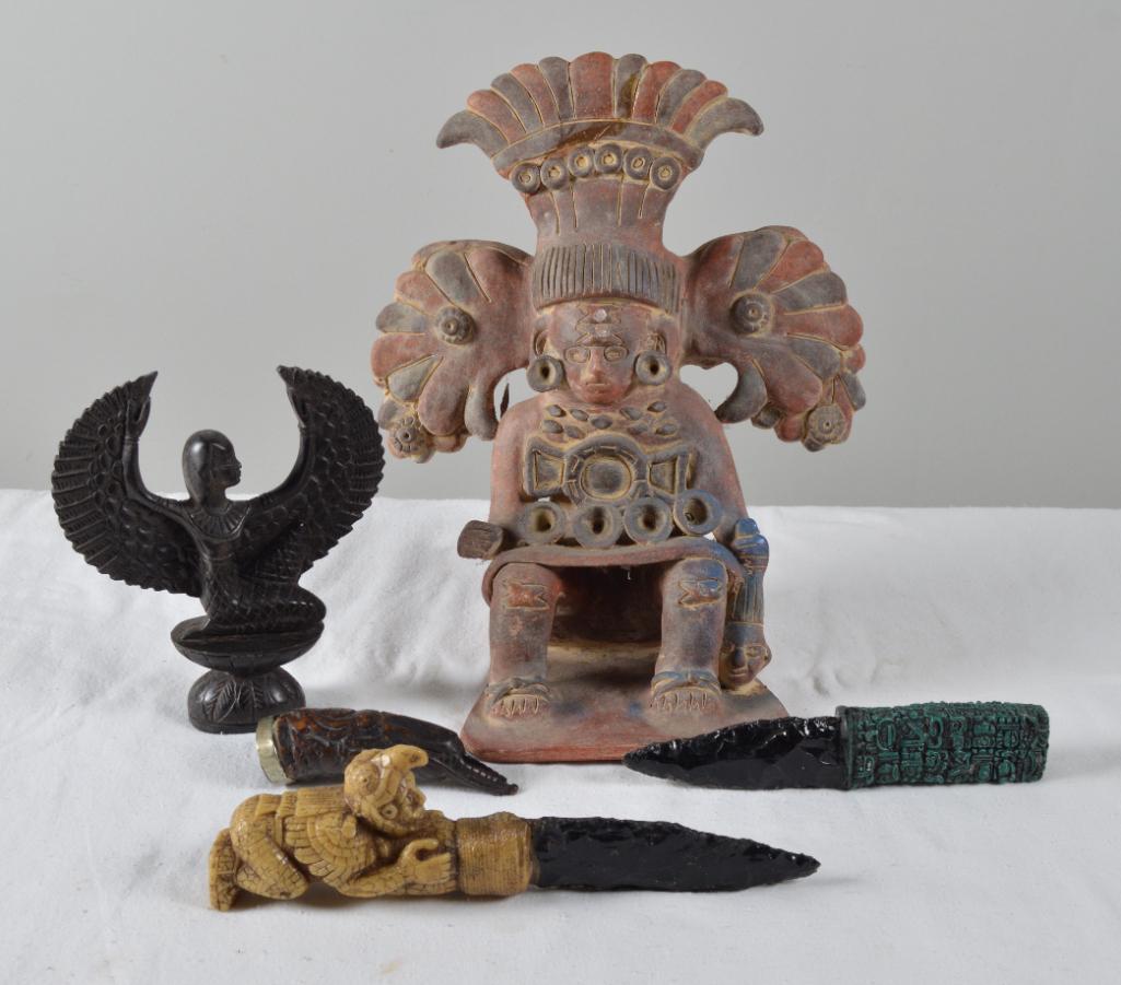 Collection of Mayan Daggers and Idols (1 of 11)