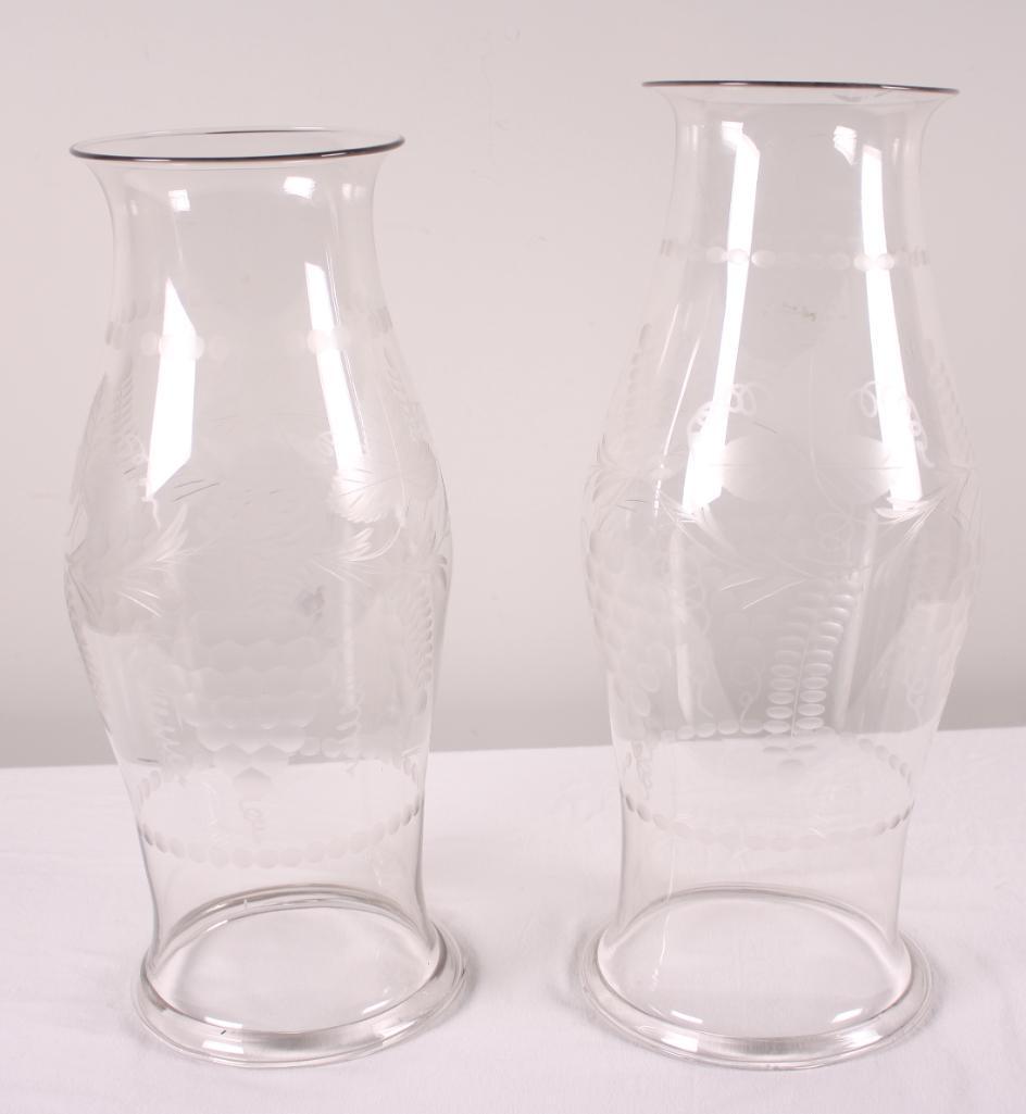 Pair of Cut Glass Hurricane Shades (1 of 5)