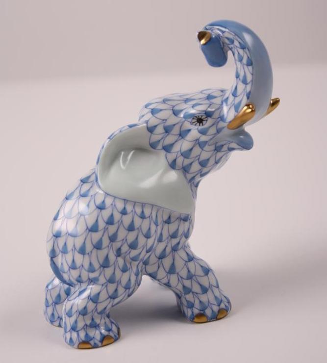 Herend Figurine - Elephant with Curled Trunk (1 of 5)