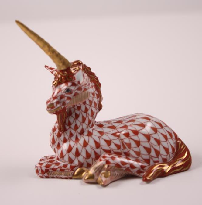 Herend Figurine - Lying Unicorn (1 of 5)