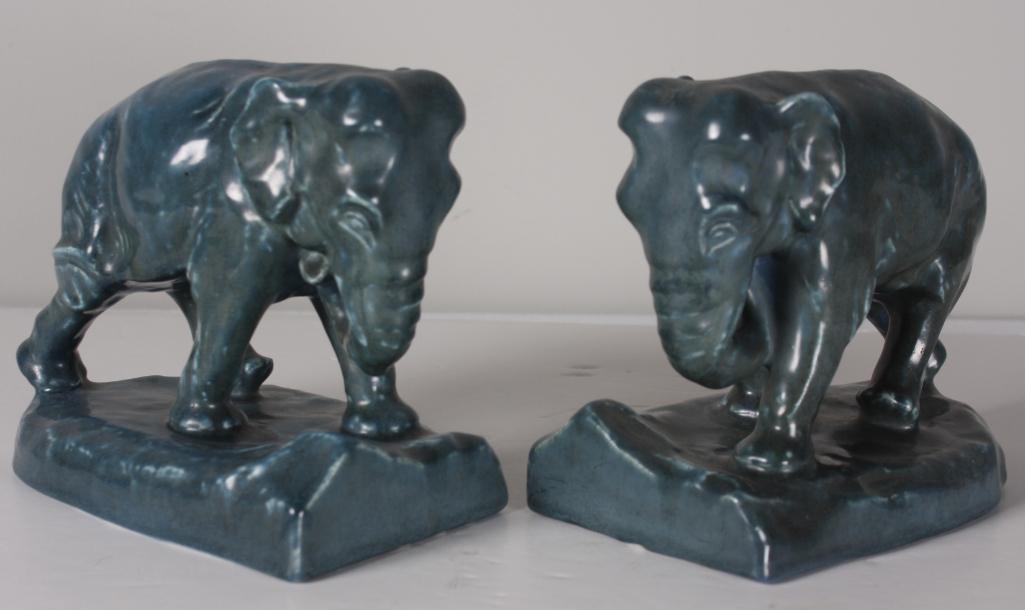 Rookwood Pottery Elephant Bookends (1 of 10)