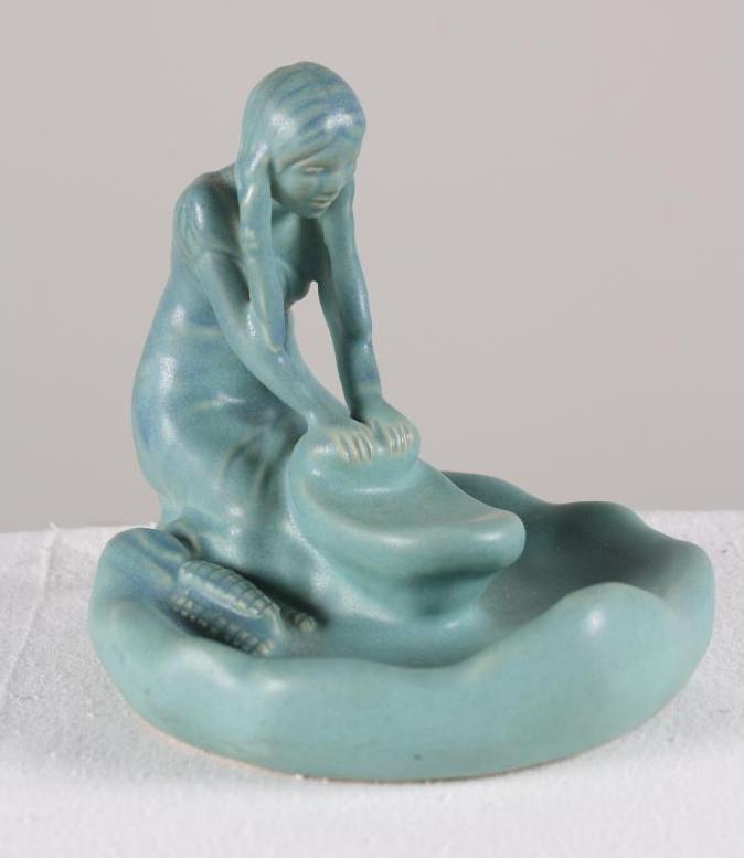 Van Briggle Pottery Sculpture of a Woman Grinding Maize (1 of 6)