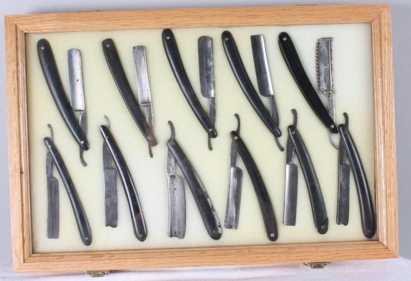 Display Box of Assorted Straight Razors (1 of 5)