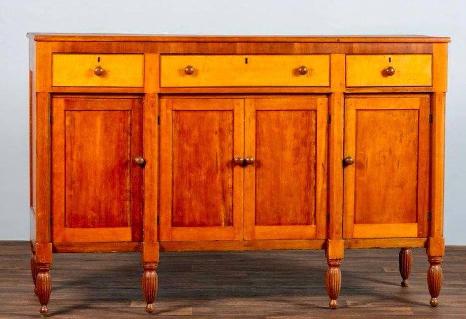 Late Federal Cherrywood and Tiger Maple Server (1 of 5)