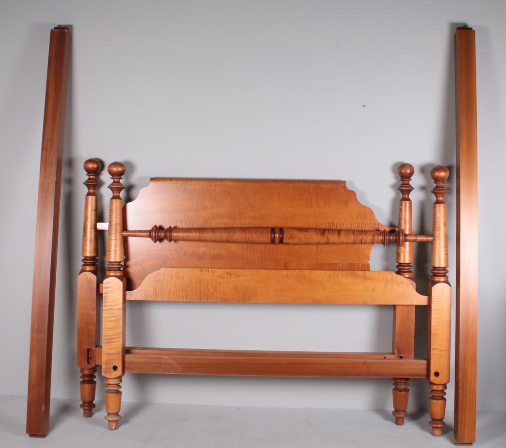 David T Smith Tiger Maple Queen Size Bed (1 of 6)