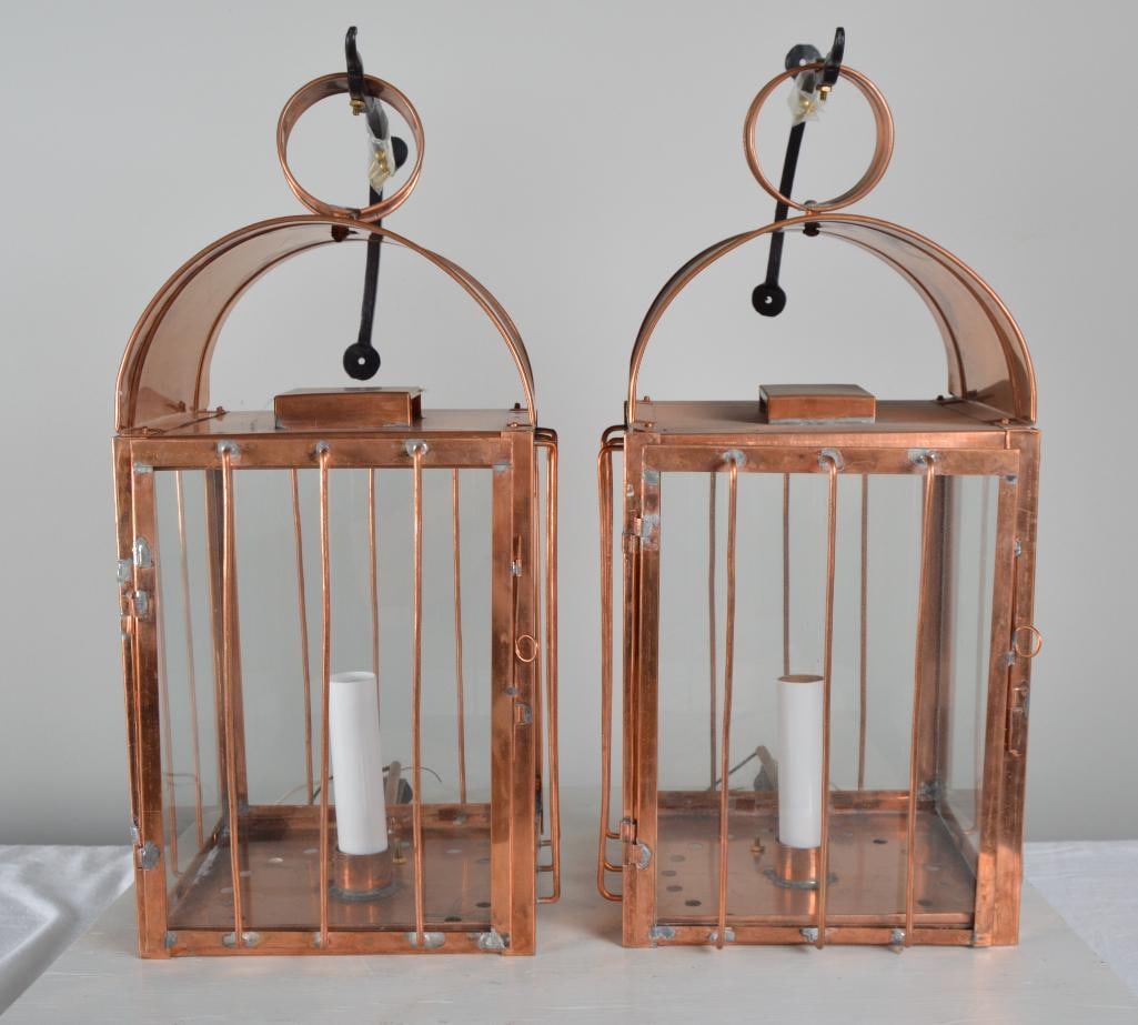 Pair of Copper Coach Light Lanterns (1 of 6)