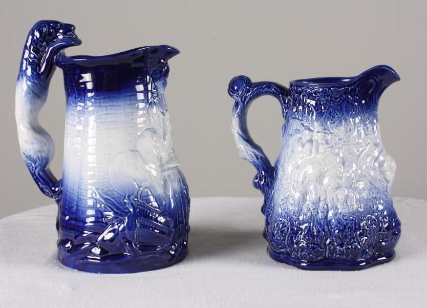 Two Flow Blue Burleigh Ironstone Pitchers (1 of 11)