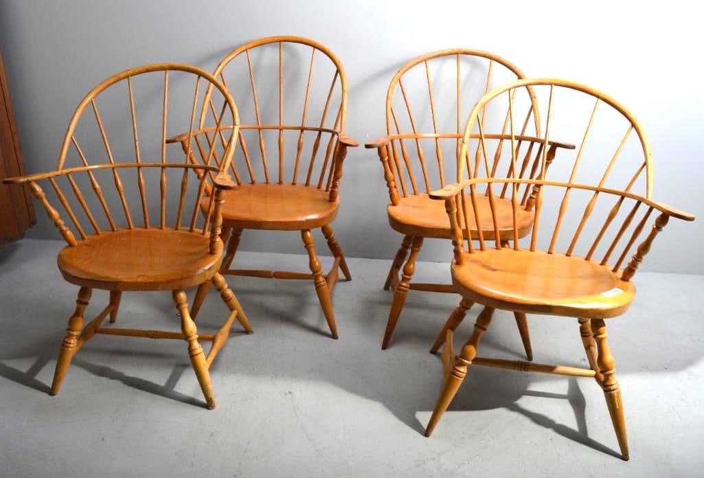 Four Poplar WIndsor Armchairs (1 of 7)