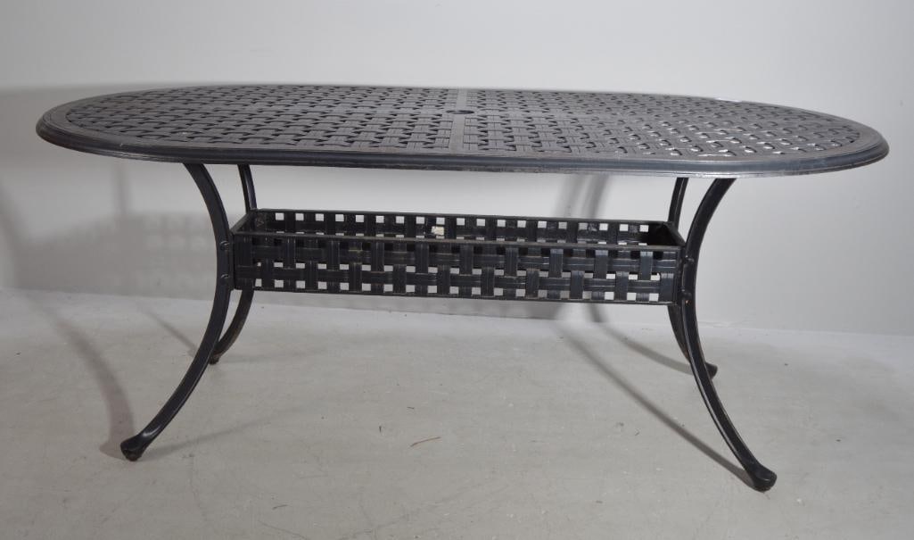 Black Metal Outdoor Dining Table (1 of 5)