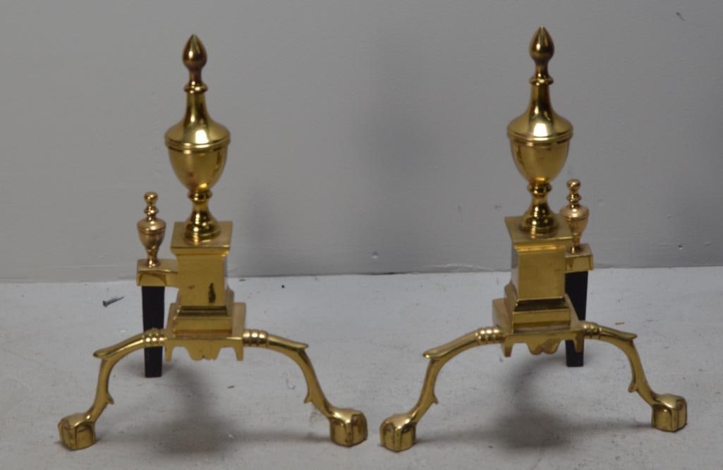 Pair of Brass Chenets (1 of 3)