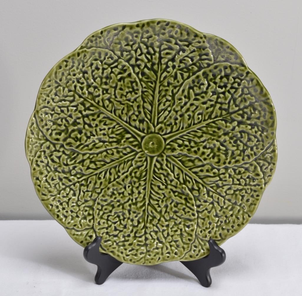 A Portuguese Majolica Cabbage Leaf Platter (1 of 5)