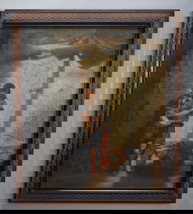 20th Century Tibetan School: Young Boy in Tibet, 1996, Of a young boy in traditional clothing, Oil on canvas Signed in Tibetan and dated Image: H 23.75 x W 19.5 inches; Frame: H 29 x W 24.5 inches Brown wood frame Cond