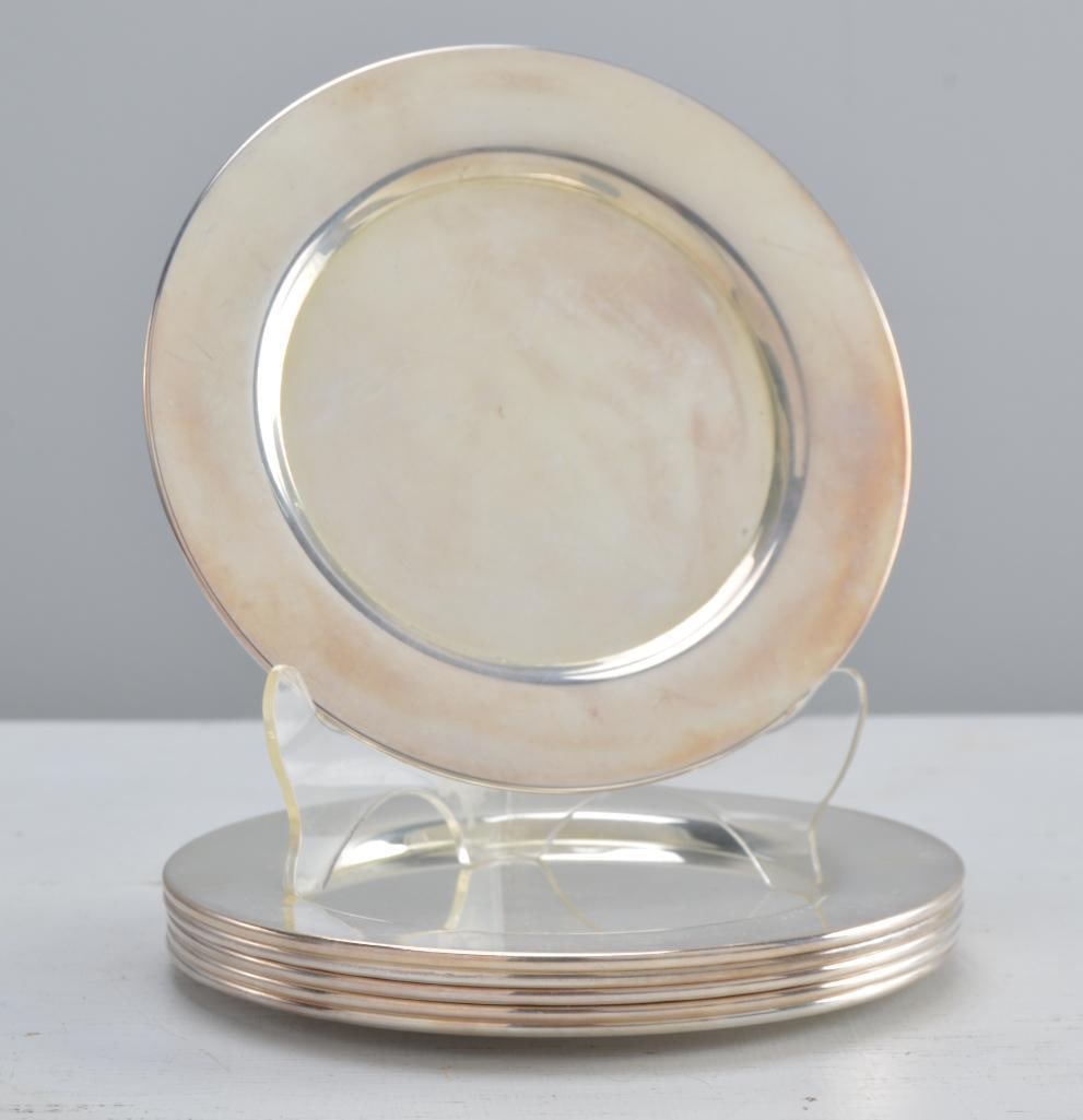 Six William Rodgers Sterling Silver Bread Plates (1 of 4)