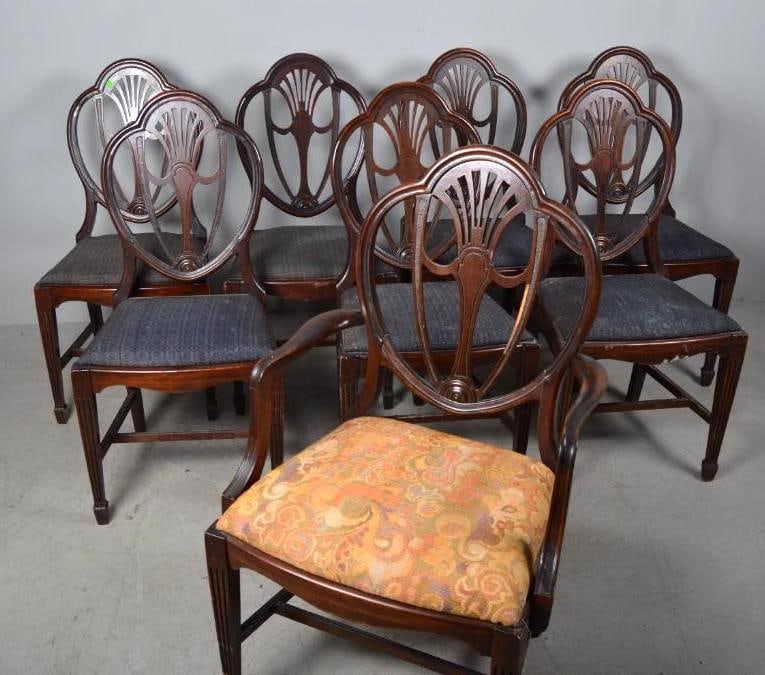 Eight (8) George III Style Mahogany Dining Chairs (1 of 19)