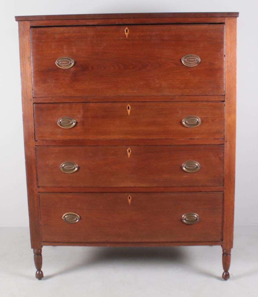 Late Federal Walnut Gentleman's Chest of Drawers (1 of 10)