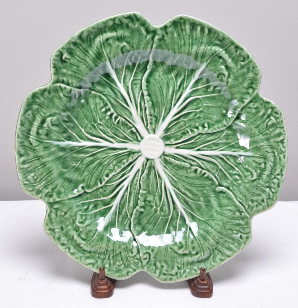 Bordallo Pinheiro Majolica Cabbage Leaf Green Platter (1 of 4)