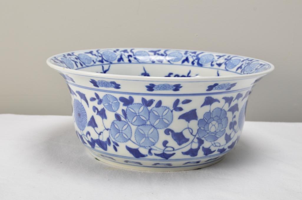 A Spode Bridal Rose Serving Bowl: Of usual form Dimensions: H 2 x W 10 x D 8 inches NOTE: No apparent chips or evidence of repairs.