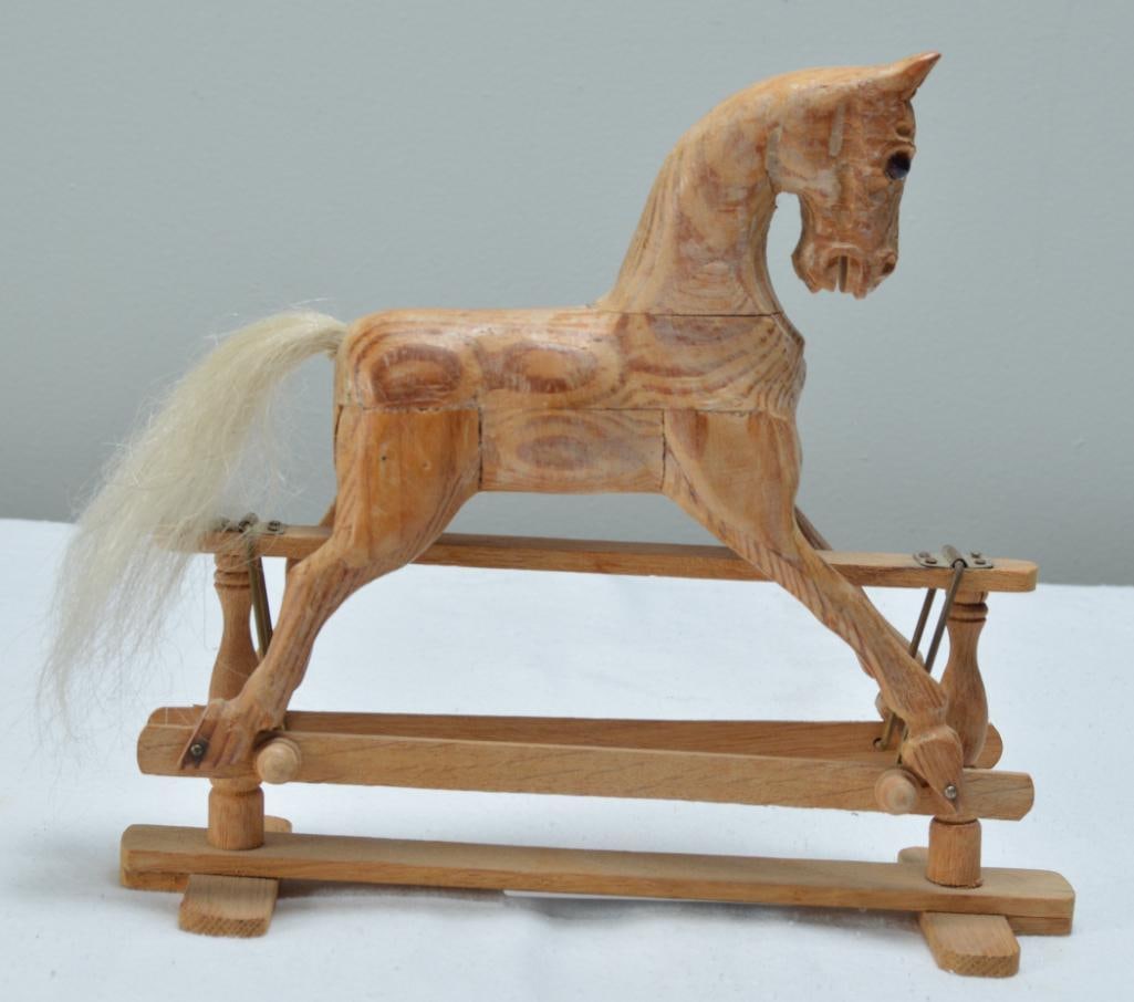 Carved Horse Figurine on Stand (1 of 5)