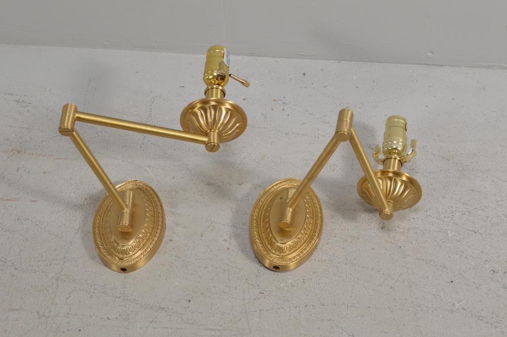 Pair of Brass Swing Arm Sconces (1 of 3)