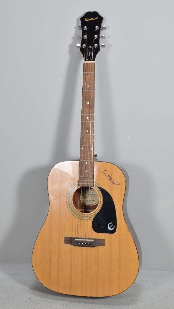Willie Nelson Autographed Epiphone Acoustic Guitar (1 of 7)