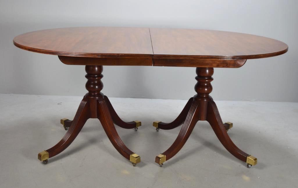 Regency Style Mahogany Two Pedestal Dining Table (1 of 4)