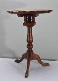 Diminutive Walnut Queen Anne Style Tea Table