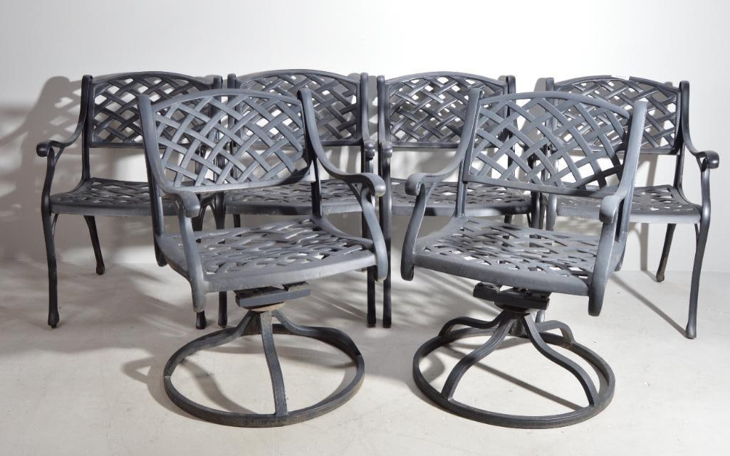 Six (6) Black Metal Outdoor Chairs (1 of 7)
