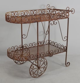 Wrought Iron Garden Bar Cart