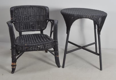 Wicker Armchair and Table