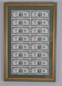 Uncirculated Sheet of 1976 $2 Bills